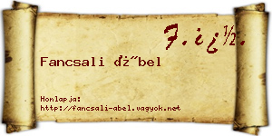 Fancsali Ábel névjegykártya